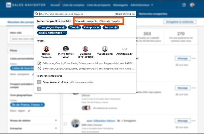 recherche Sales Navigator