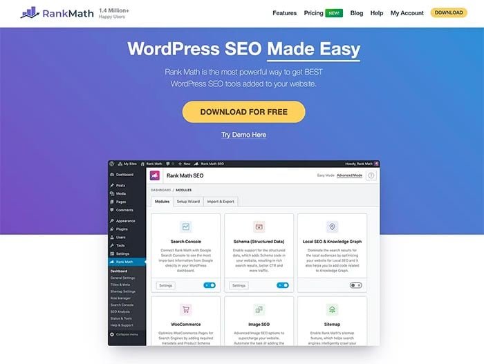 Rank math Plugin SEO