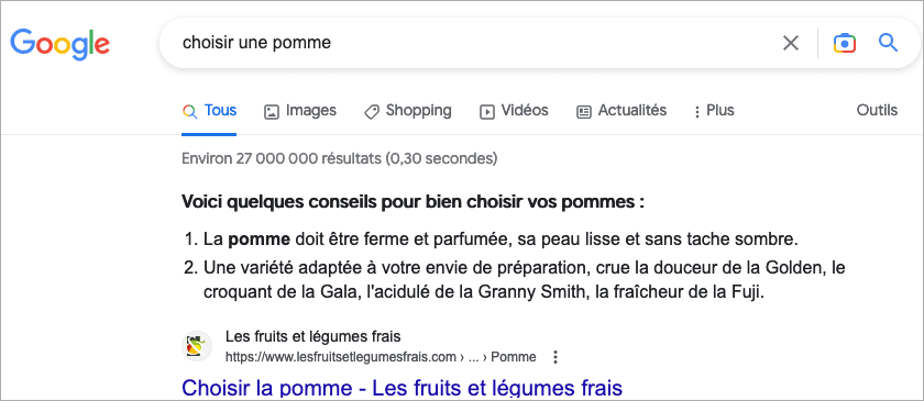 featured snippet