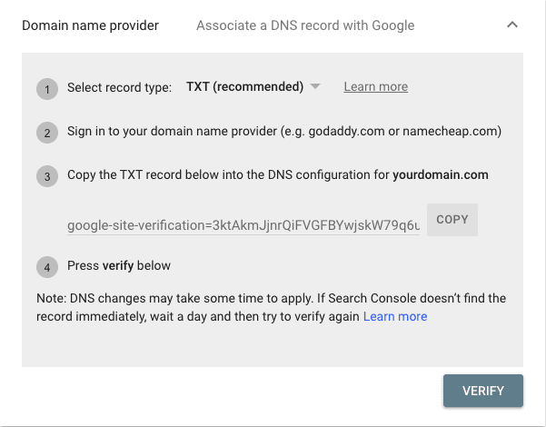 Propriété avec DNS