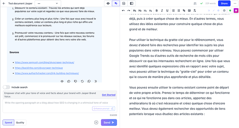 Chat Jasper AI