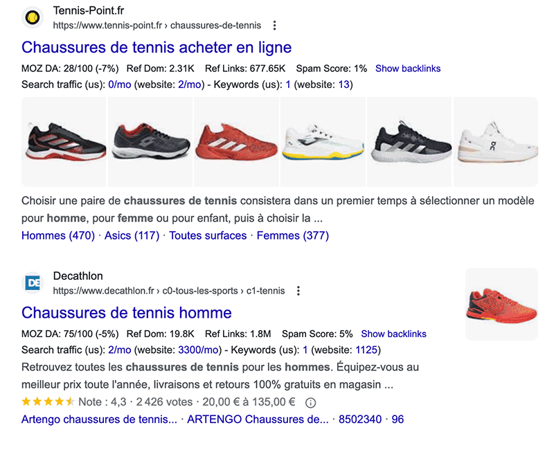 Serp résultat pour chaussures de tennis homme
