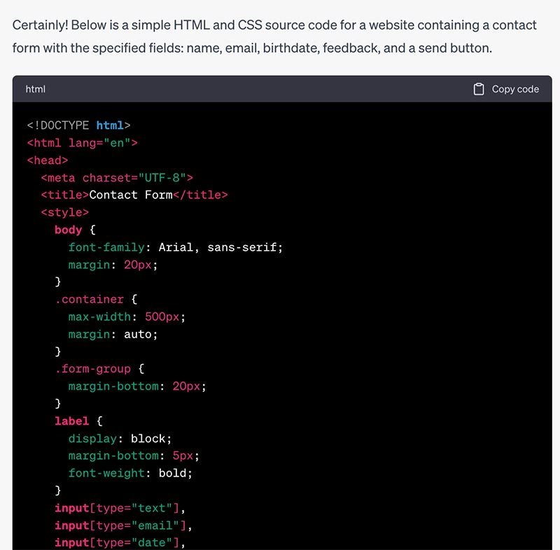 chatgpt prompt site web
