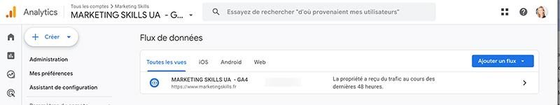 Flux de données de votre site internet